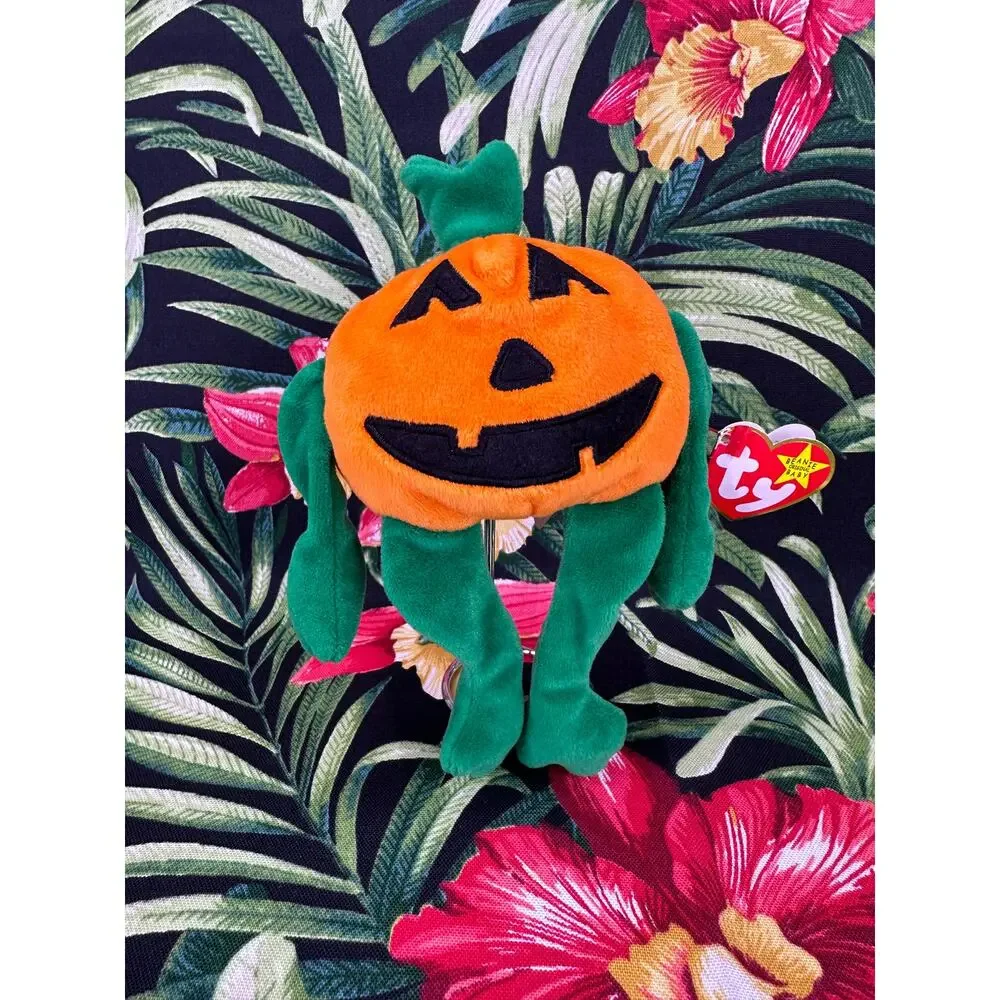 Vintage 1998 Ty Beanie Baby Pumpkin Halloween  Retired